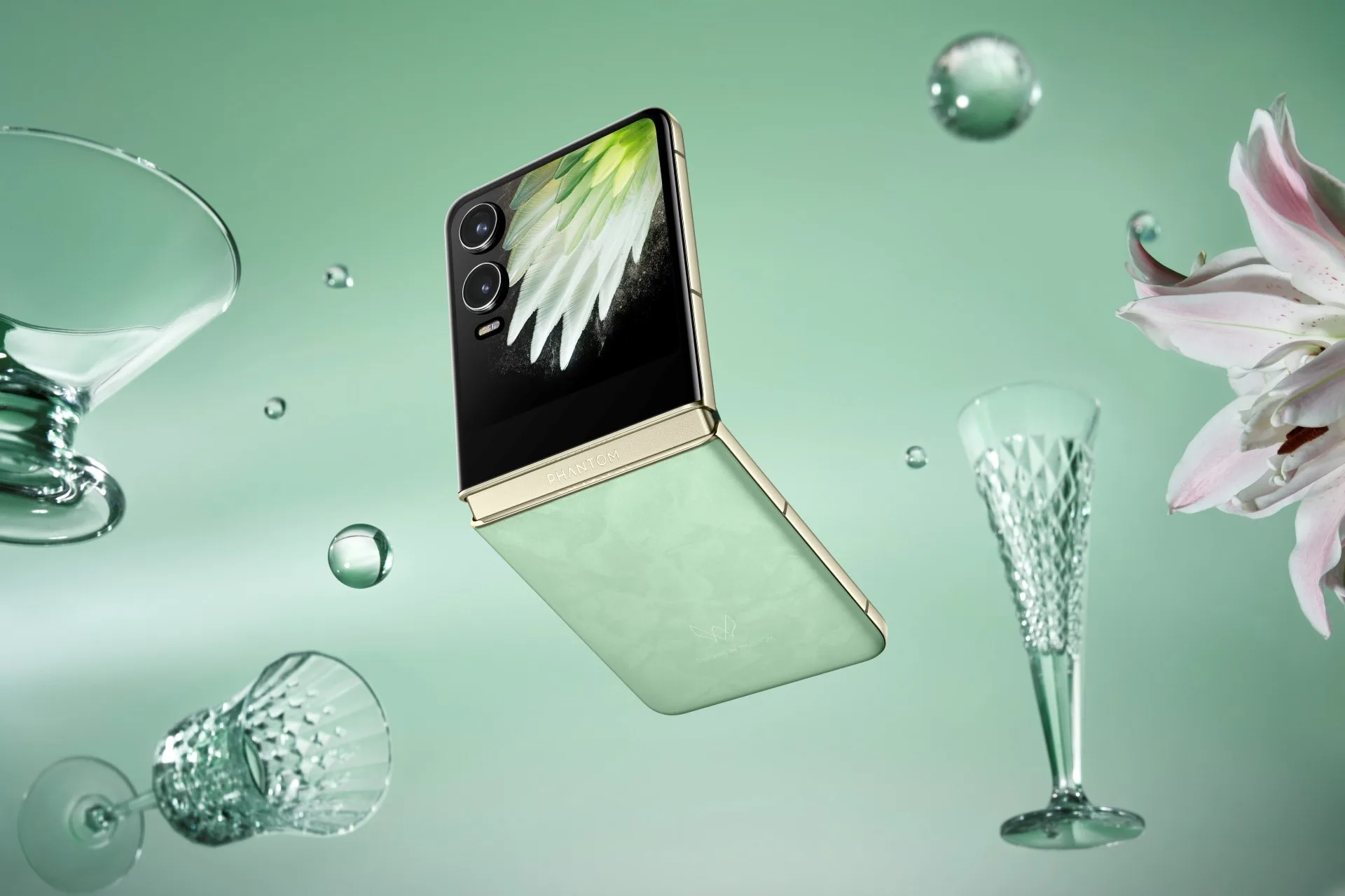 Tecno Phantom V Flip 2 Key Features And Specs: Luxury Meets Innovation 1 Tecno Phantom V Flip Travertine Green