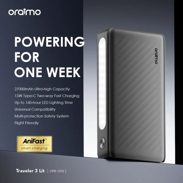 ORAIMO Traveler 3 Lit (OPB-P1270) 27000mAh 15W Power Bank
